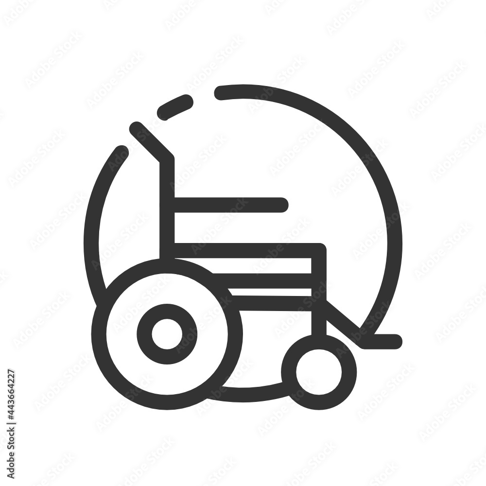 Wheelchair , Hospital outline icon. Wheelchair , Hospital outline icon.
