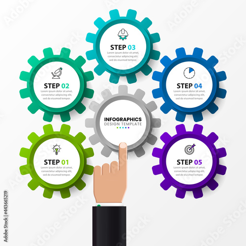 Infographic design template. Creative concept with 5 steps