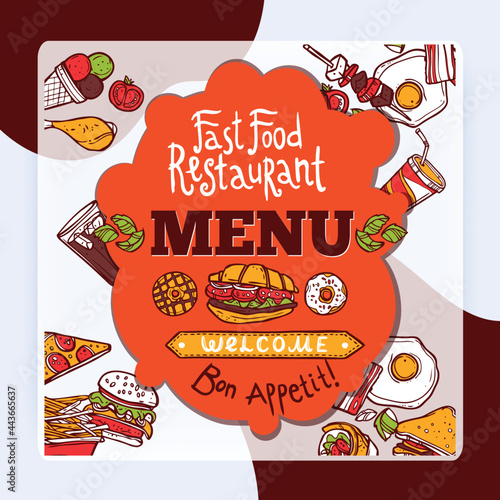 Fast Food Menu vector design illustration