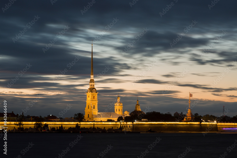 Peter and Paul Fortress at sunrise, Saint Petersburg, Russia