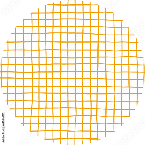 Vector image graphic symbol yellow circle in a mesh in a cage
