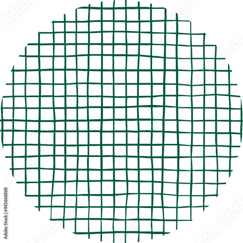 Vector image graphic symbol element green circle in a mesh in a cage