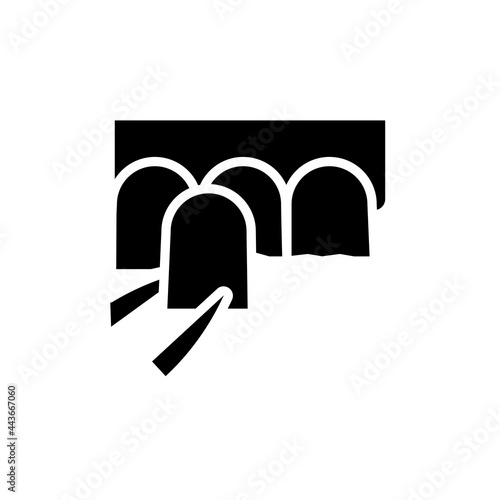 Dental veneers line icon. Isolated vector element.