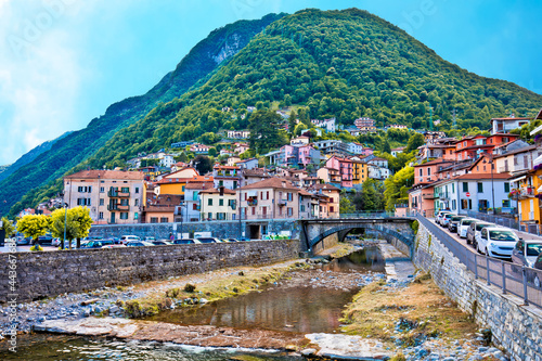Fotomural Colorful village of Argegno on Como lake view