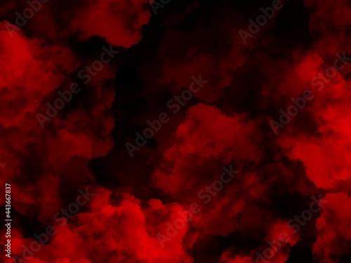 Red smoke background. A cloud of red smoke spreading on a black background. Abstract wallpapers are used as backgrounds.