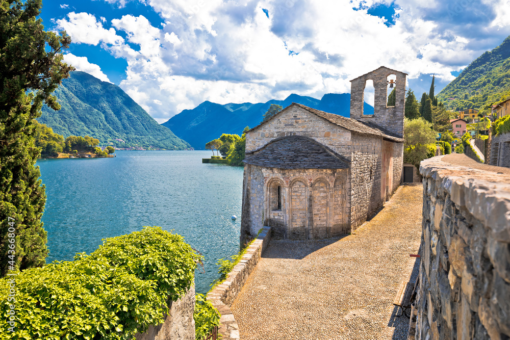Chiesa di San Giacomo church on Como Lake view