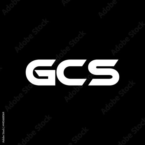GCS letter logo design with black background in illustrator, vector logo modern alphabet font overlap style. calligraphy designs for logo, Poster, Invitation, etc. photo