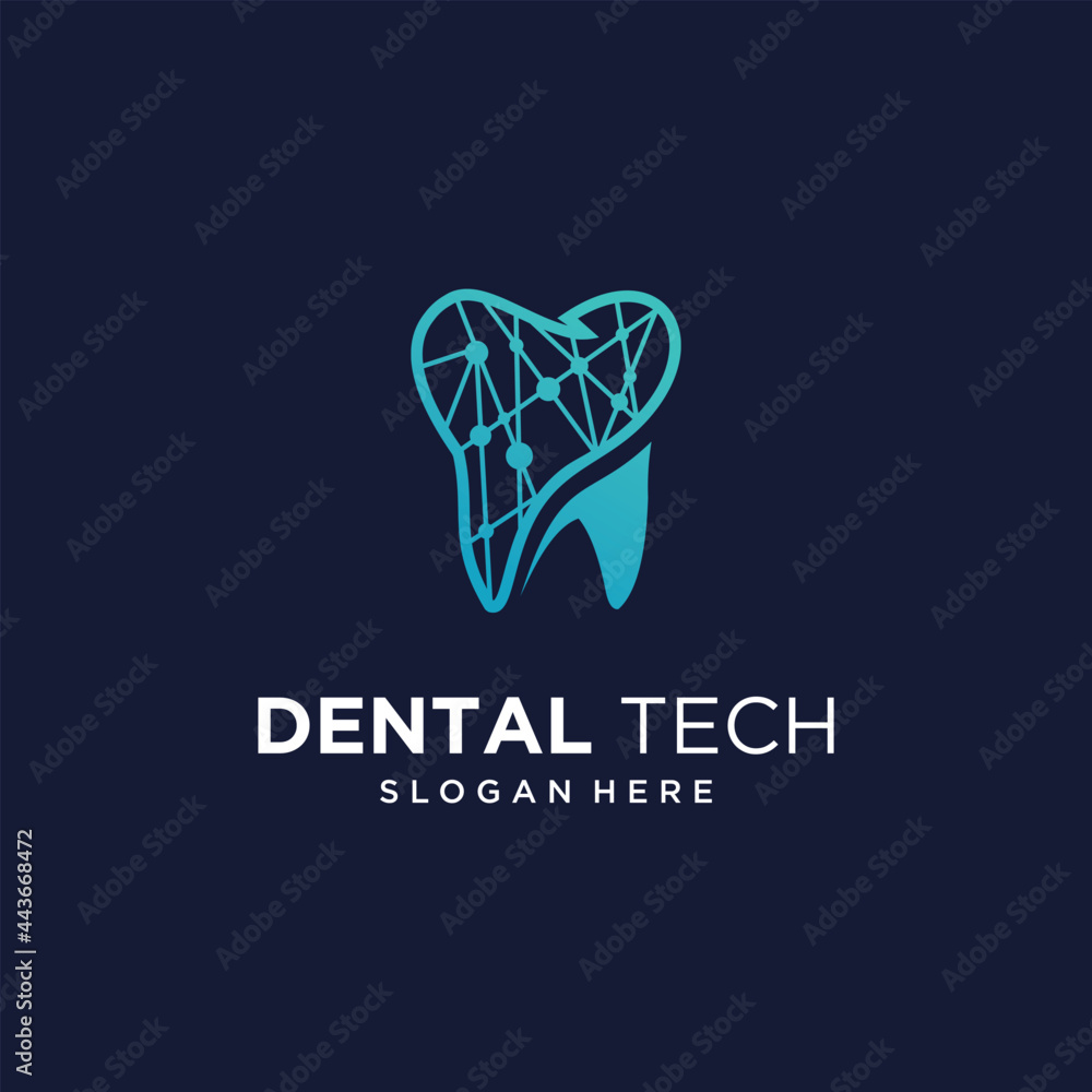 Dental technology logo dental technology logo design concept vector, dental logo design template