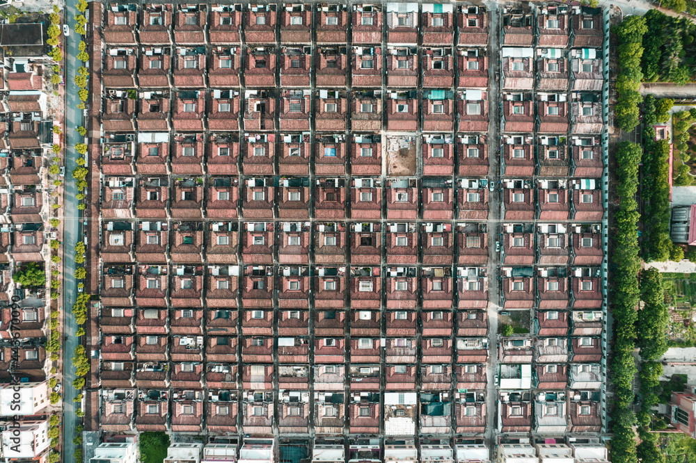 Aerial photos of ancient town in Chaoyang District, Shantou City, China
