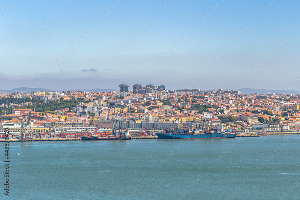 Lisbon city seen from the Christ the King Santuary, Portugal