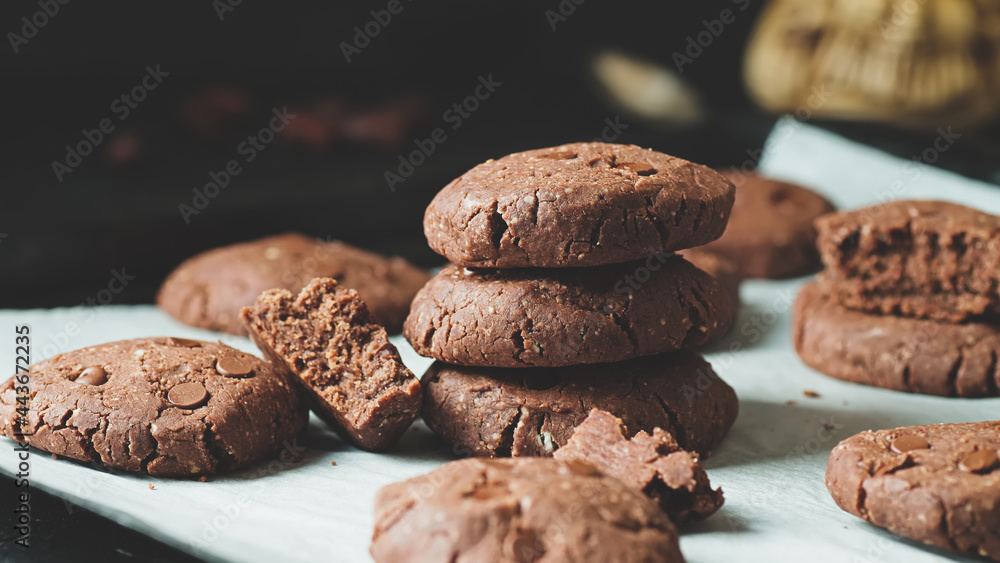 Whole grain chocolate almond cookies. Whole grain chocolate almond cookies.