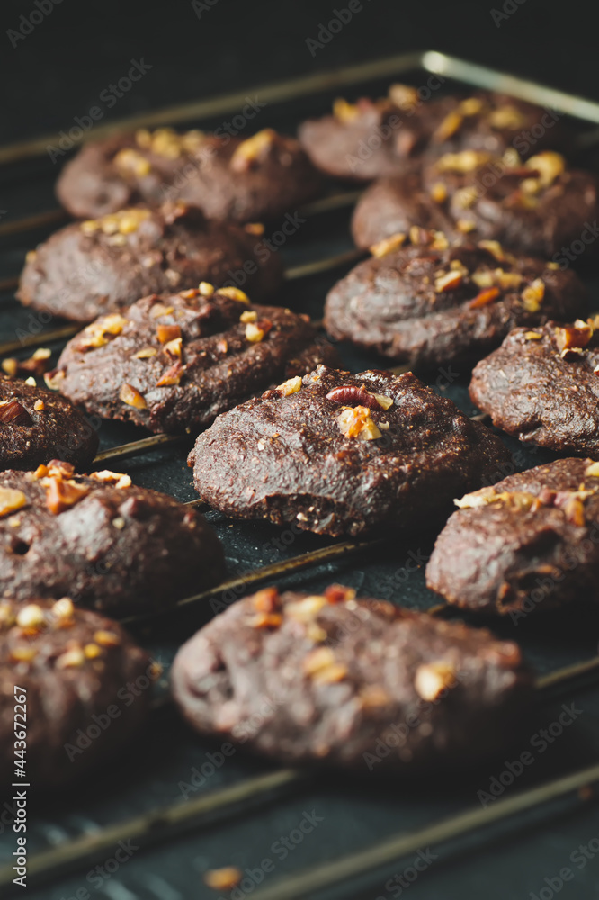 Whole grain chocolate almond cookies. Whole grain chocolate almond cookies.