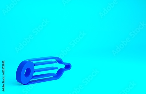Blue Fresh cucumber icon isolated on blue background. Minimalism concept. 3d illustration 3D render