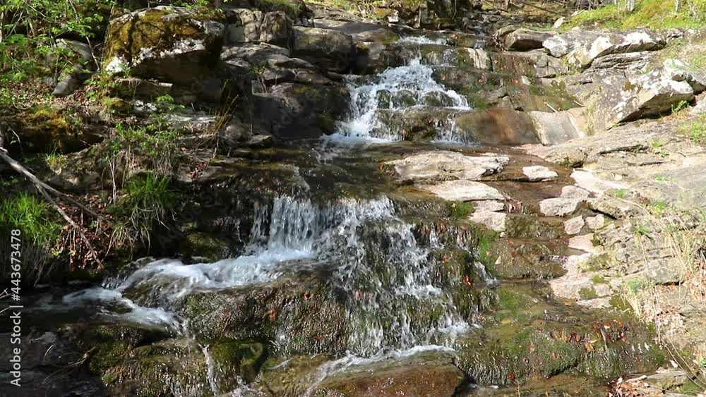 The stream falls cascades at a national park. Crystal clear water. The stream falls cascades at a national park. Crystal clear water.