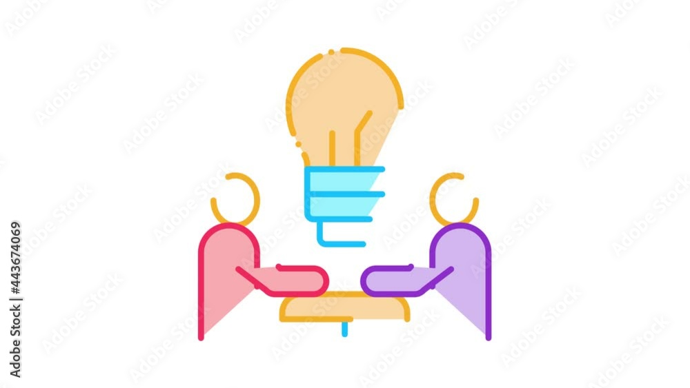 brain problem solving Icon Animation. color brain problem solving ...