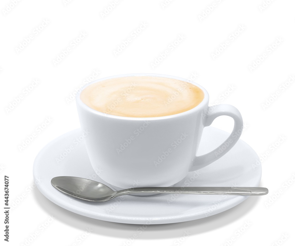 Fototapeta Cafe au lait drink ilustracja prawdziwa gorąca łyżka