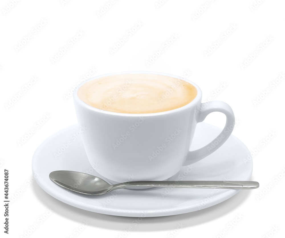 Fototapeta Cafe au lait drink ilustracja prawdziwa gorąca łyżka steam