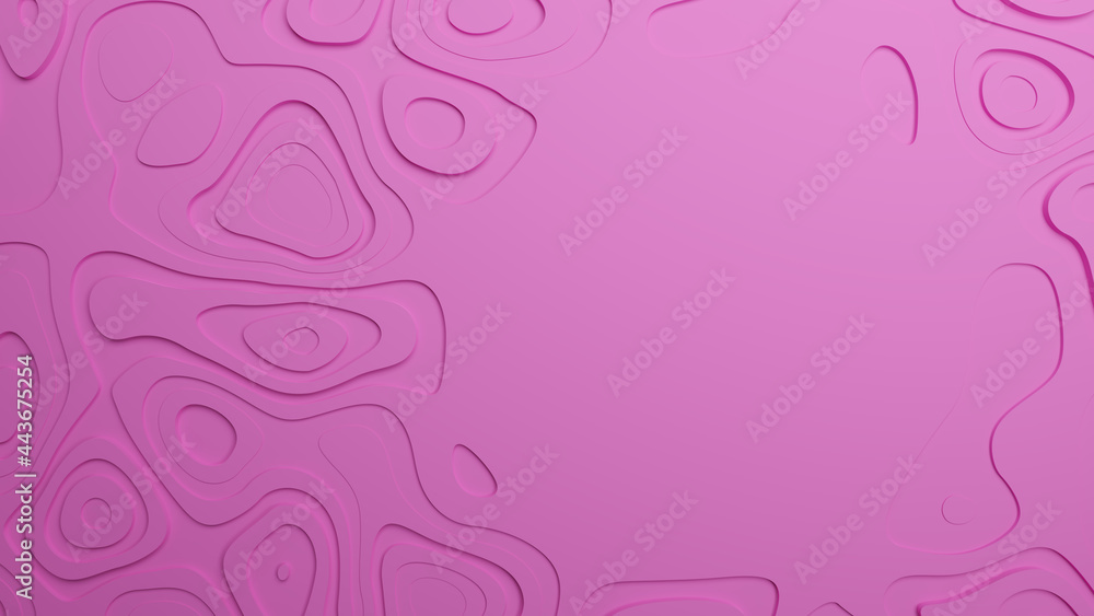 Abstract pink background 3d illustration. Minimalistic wavy abstract patterns