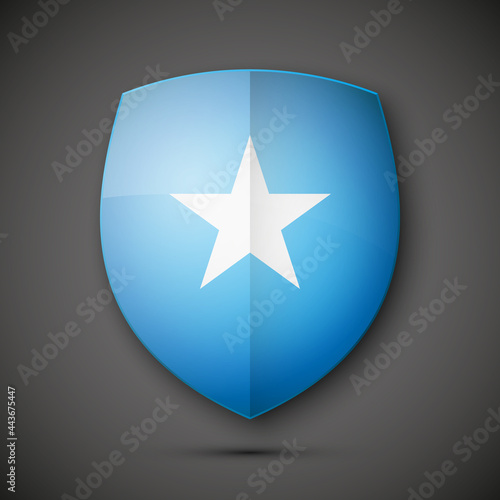 shield banner with historic flag and coat of arms of Catalonia. Protect privacy Illustration, badge icon. Banner presentation. photo