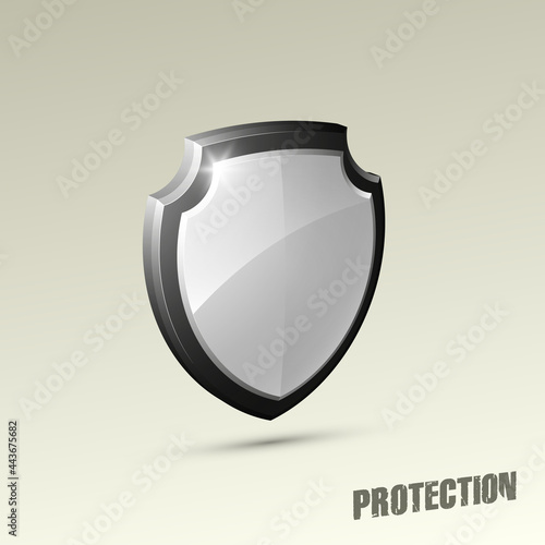 Protected guard shield concept. Safety badge, protection icon. Privacy colorful banner shield. Security label. Defense tag. Presentation shining sticker shield. Defense safeguard sign. badge