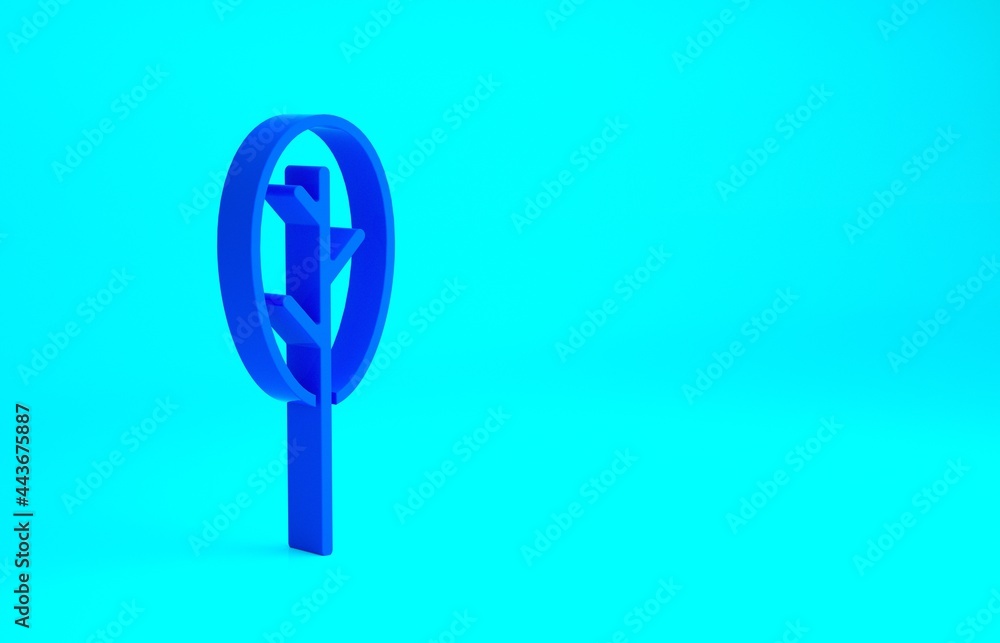 Blue Spinach icon isolated on blue background. Minimalism concept. 3d illustration 3D render Blue Spinach icon isolated on blue background. Minimalism concept. 3d illustration 3D render
