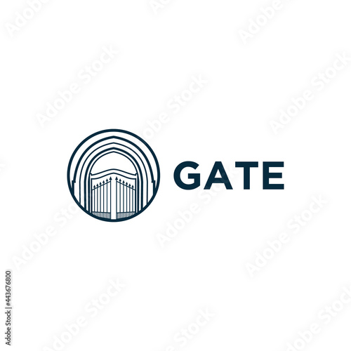 gate logo design vector illustration
