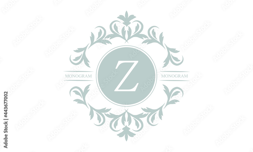 An elegant logo or monogram design template with the letter Z. An elegant luxury letter symbol for cosmetics, royal and jewelry brands. Vector illustration An elegant logo or monogram design template with the letter Z. An elegant luxury letter symbol for cosmetics, royal and jewelry brands. Vector illustration