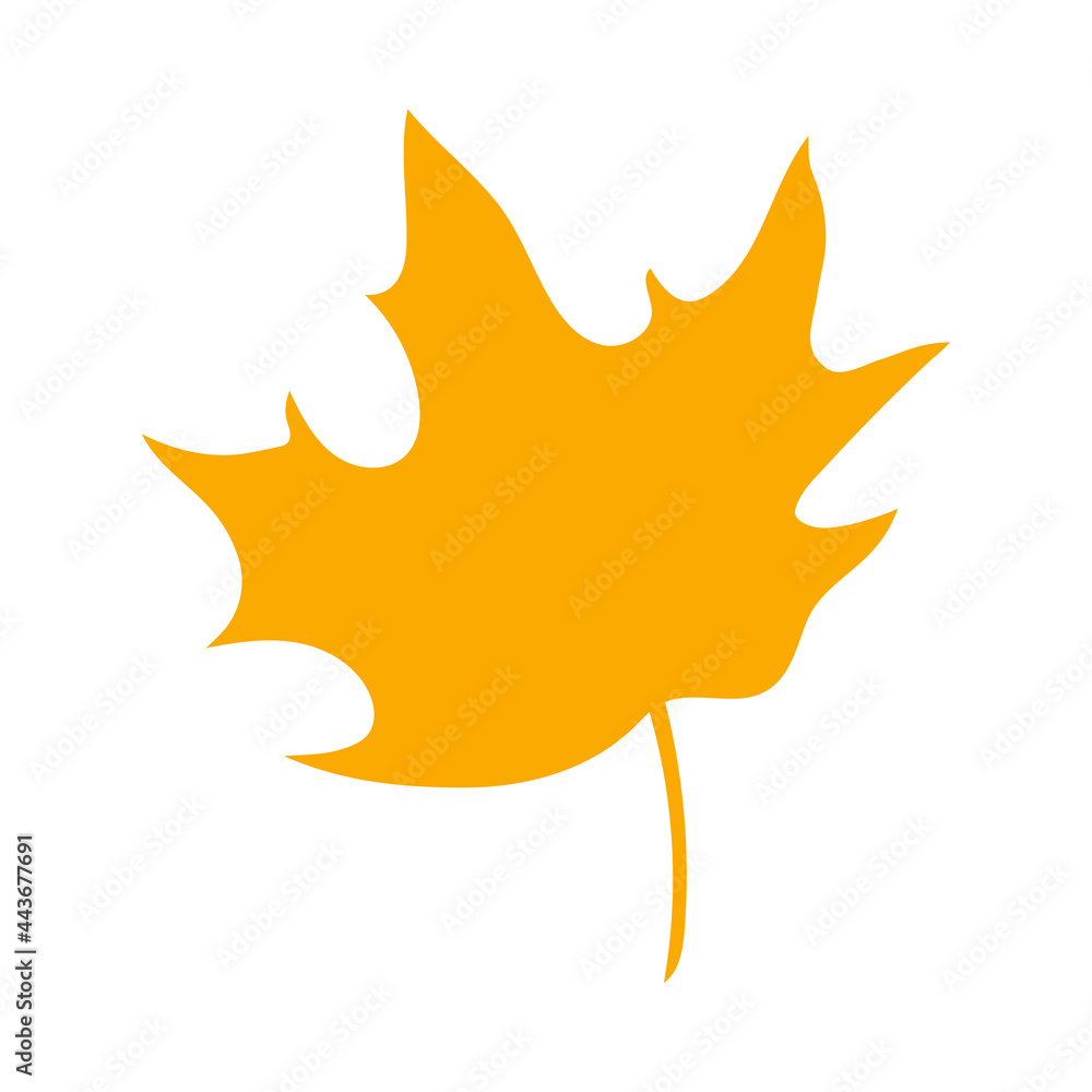 Simple autumn leaf, herbal element. Fall orange maple leaf. Can be used as sign, symbol, icon. Autumn botanical vector flat plant element, maple. Stock vector illustration isolated on white background Simple autumn leaf, herbal element. Fall orange maple leaf. Can be used as sign, symbol, icon. Autumn botanical vector flat plant element, maple. Stock vector illustration isolated on white background