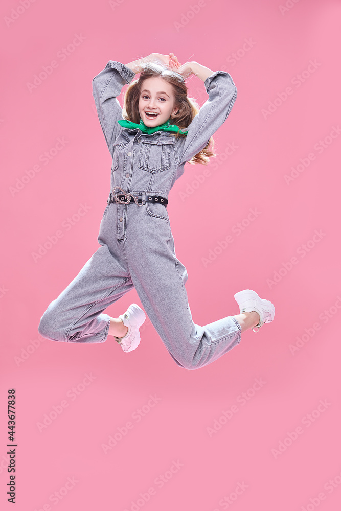 joyful jumping girl