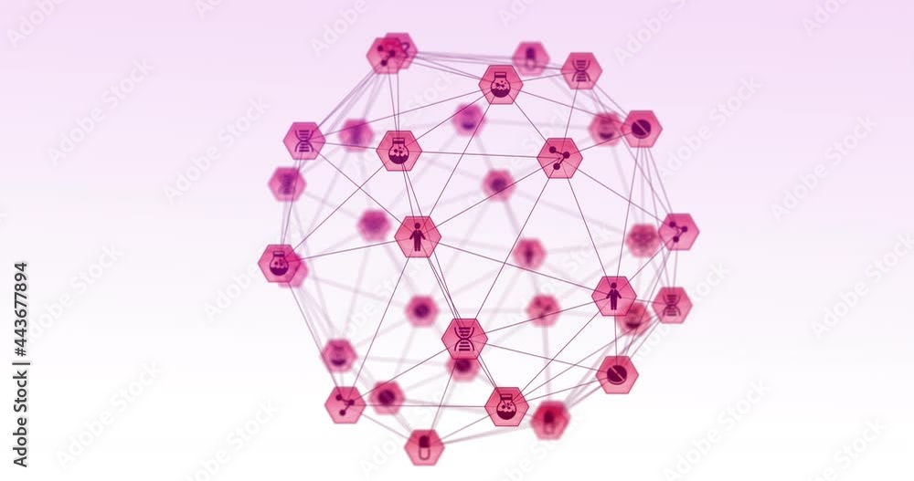 Animation of network of connections with icons