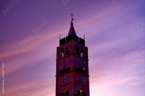 tower of the church in the evening