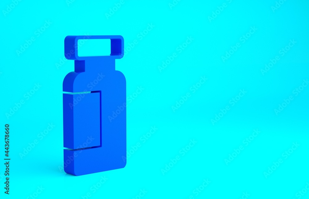 Blue Test tube and flask chemical laboratory test icon isolated on blue background. Laboratory glassware sign. Minimalism concept. 3d illustration 3D render Blue Test tube and flask chemical laboratory test icon isolated on blue background. Laboratory glassware sign. Minimalism concept. 3d illustration 3D render