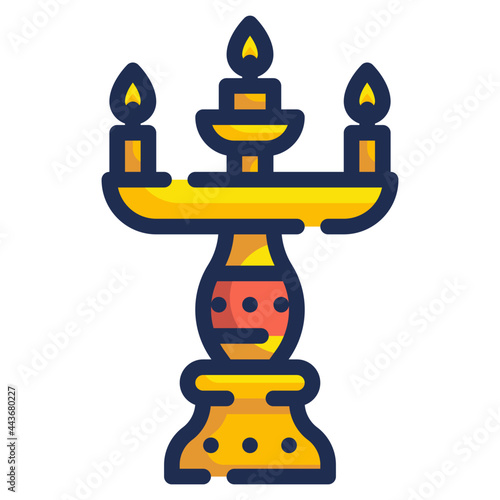 candelabra line icon