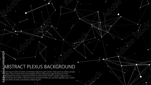 Abstract plexus background of points and lines. Big data. Network or connection. Abstract technology science background. 3d vector illustration.