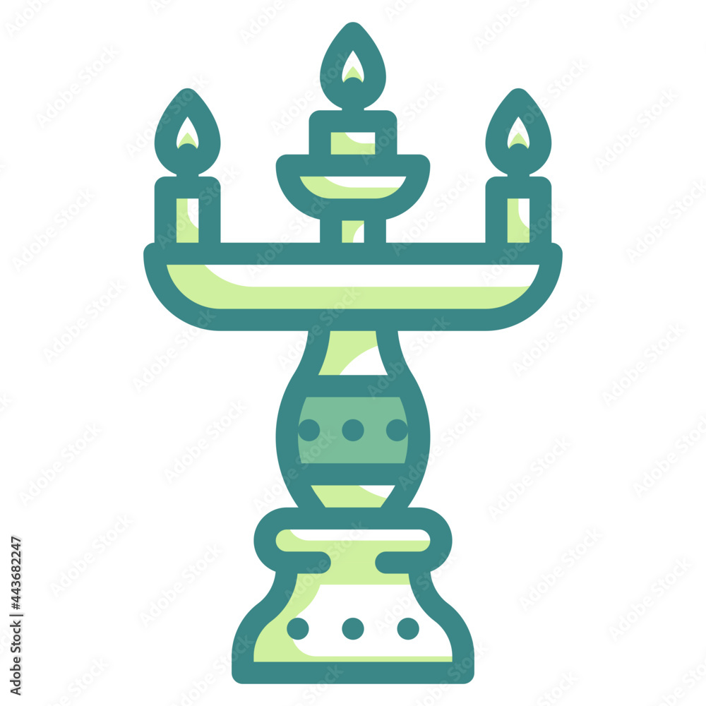 candelabra blue line icon