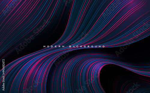 Dynamic dimension layers with blue and purple line background