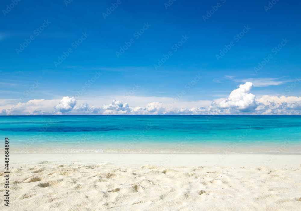 Beautiful tropical Maldives island with beach.