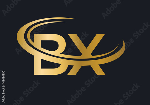 BX logo design. Initial BX letter logo design vector template photo