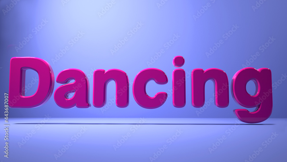 3d render pink bubble plastic on blue background letters dancing 3d render pink bubble plastic on blue background letters dancing