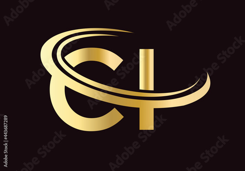 Initial Monogram Letter CI Logo Design Vector. CI logo design