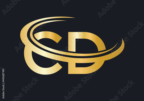 Initial Gold CD letter logo design. CD logo design vector template