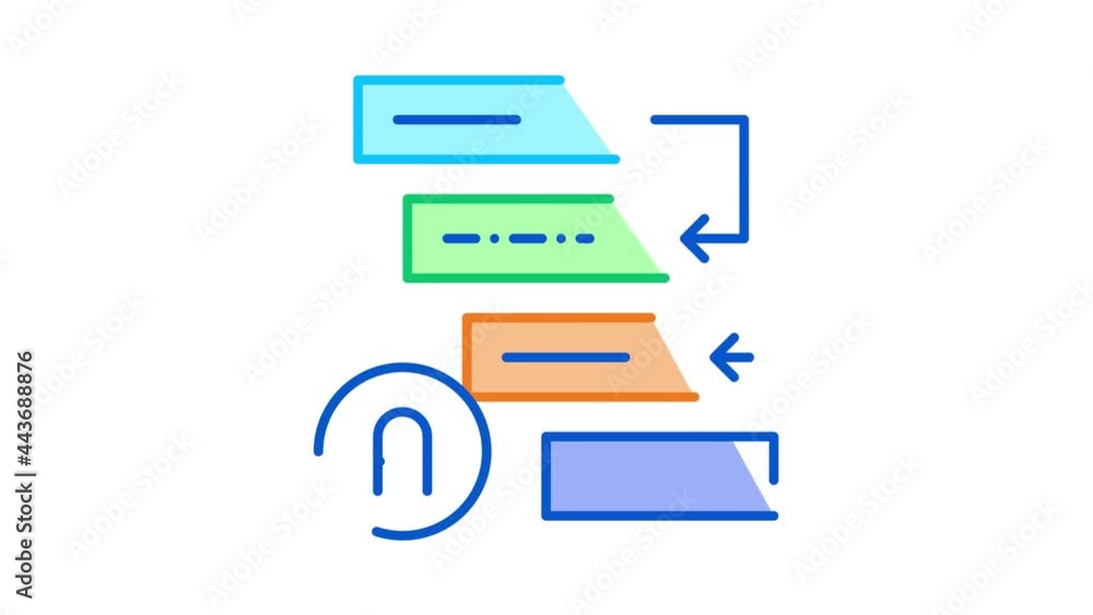 Vidéo Stock graphical automatic algorithm Icon Animation. color ...