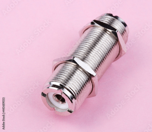 Radio Connector on Pink Background photo