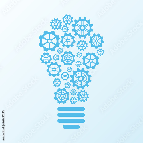 Light bulb of gears, Idea concept, vector illustration