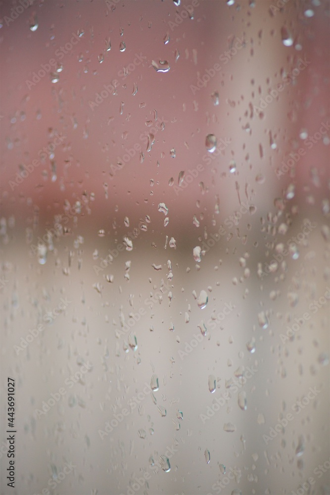 Rain drops or condensation on the glass. Rain drops or condensation on the glass.