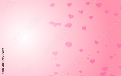 Valentine day pink hearts on pink background.