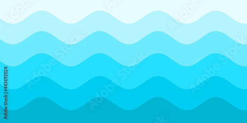 Blue white color wave pattern texture background. Use for design summer holiday concept. © Koy