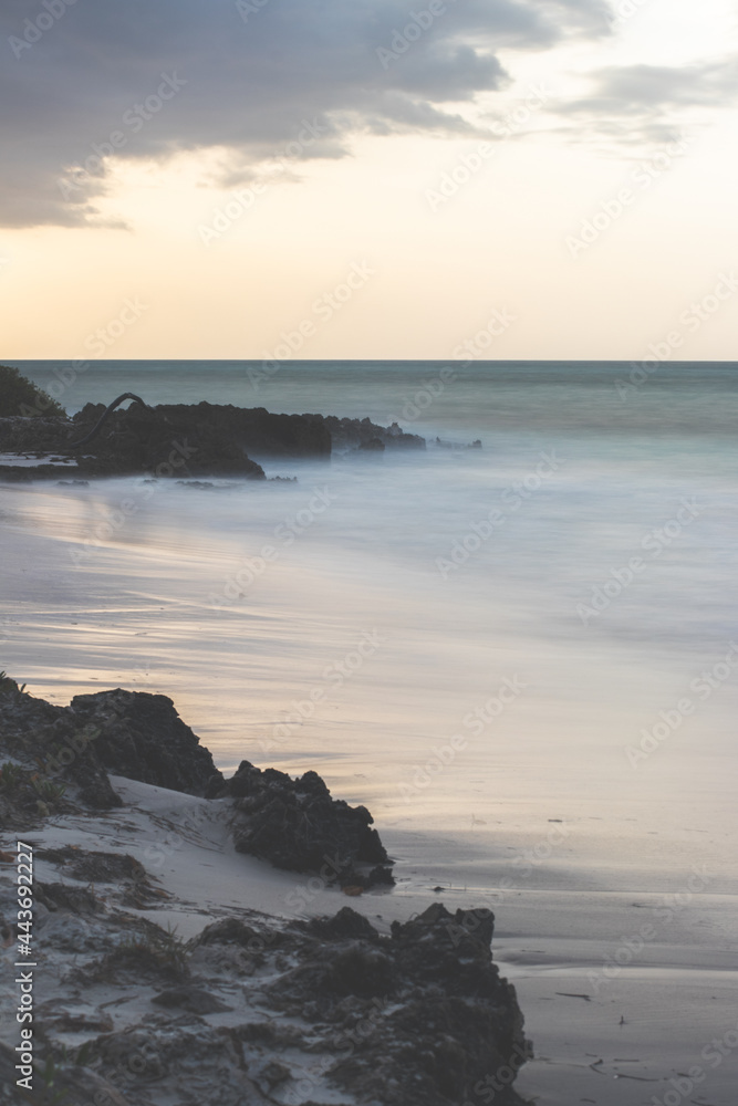 Long exposure of beach in Jamaica.