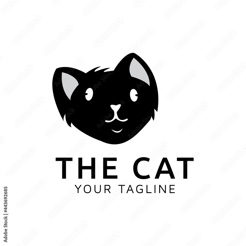 Cat face head logo design vector icon illustration Cat face head logo design vector icon illustration