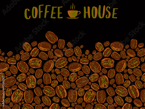 Coffee house. Showcase decoration for a coffee shop